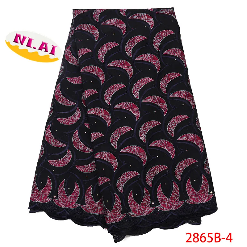 NI. AI NA2865B-1Latest Африканские кружева швейцарская вуаль кружева в швейцарской хлопковой кружевной отделкой Красивая вышивка для женского платья