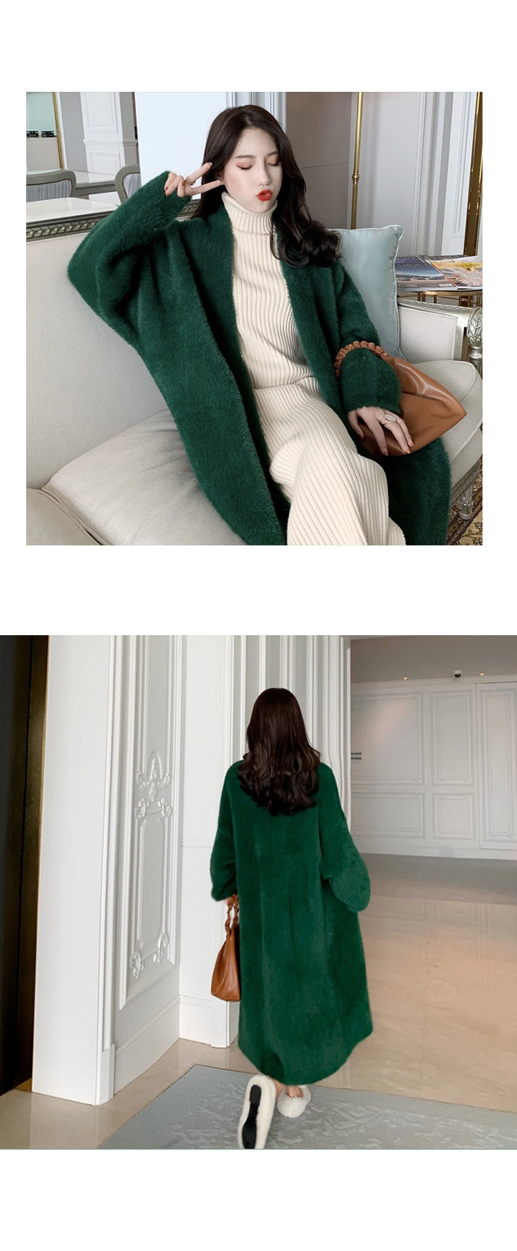 Bella philosophy осеннее женское однотонное пальто из искусственного меха женская толстая верхняя одежда зимнее теплое длинное пальто женское элегантное зеленое пальто