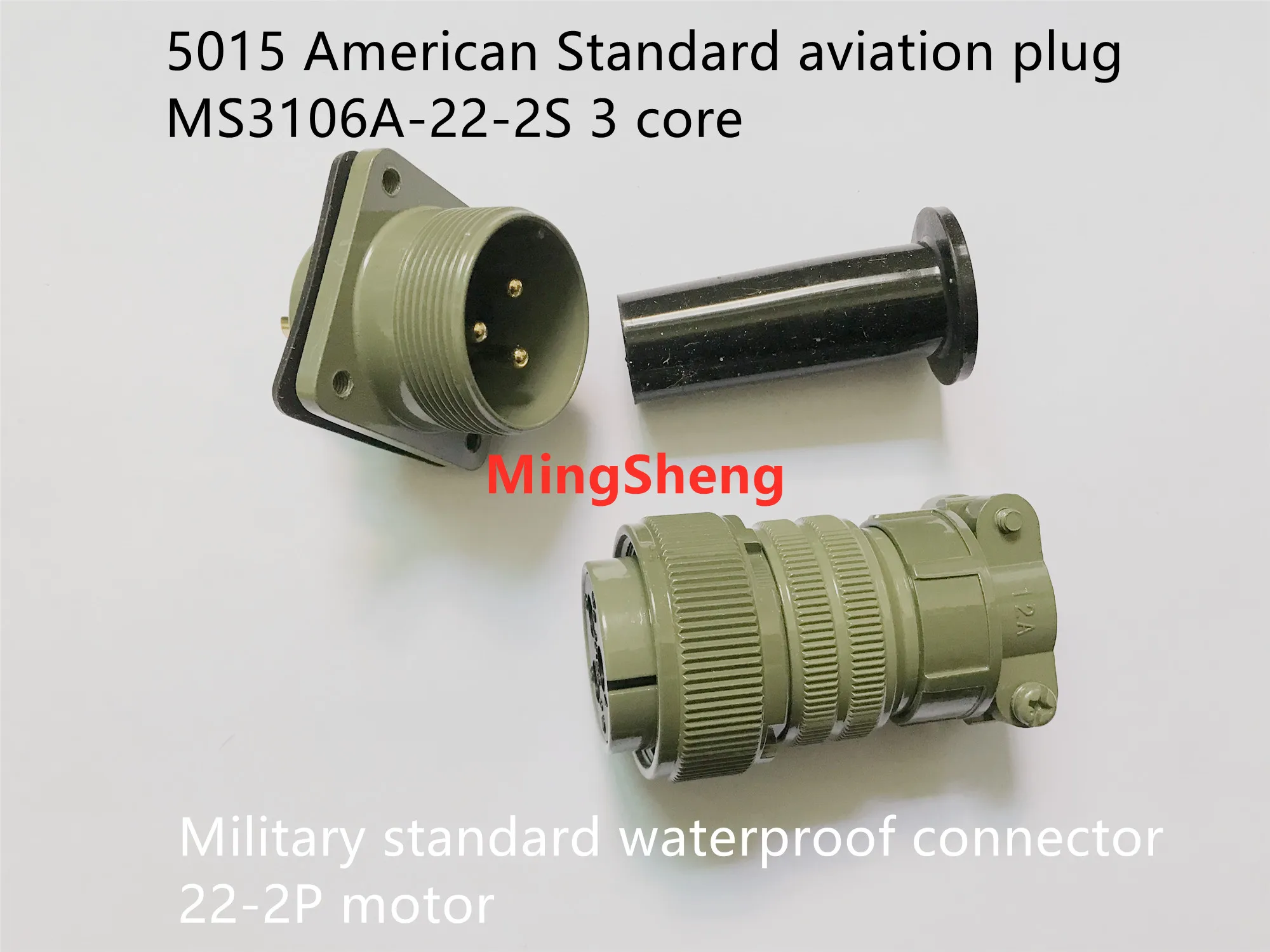 

Original new 100% 5015 American Standard aviation plug MS3106A-22-2S 3 core military standard waterproof connector 22-2P motor