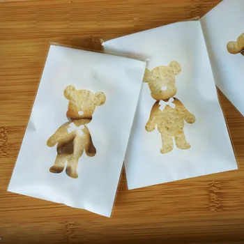 

100pcs Cute Bear Plastic Bag Biscuits Candy Bag Cookies Packaging Party Wedding Gift Bag Stationery Envelopes for Office School