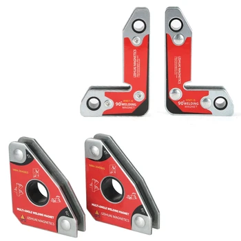 

4 Pcs 30 60 90 Angles Neodymium Welding Positioner: 2 Pcs Mini Welding Magnets Neodymium Clamp Holder & 2 Pcs Wm7-S Magnetic Hol