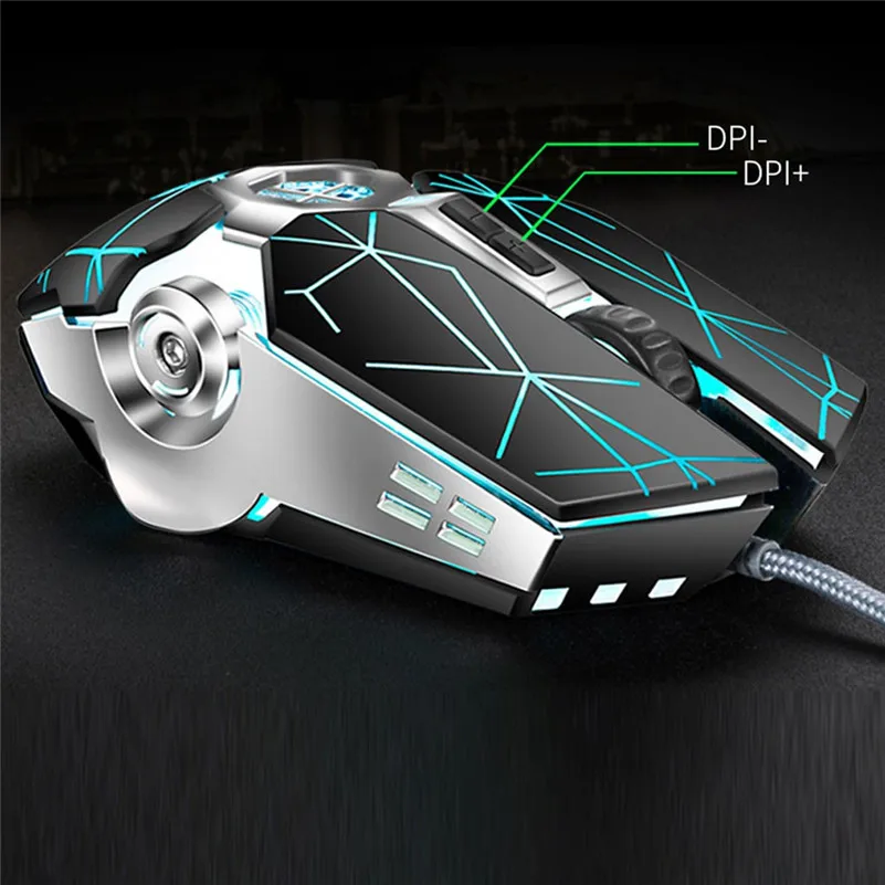 USB Wired Game Mouse Rechargeable 4000DPI LED Lights Gaming Work Mice For PC Laptop|Мыши| |