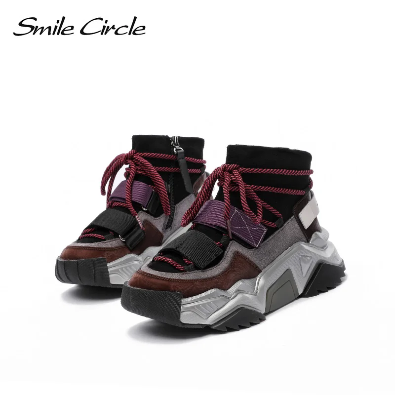 Женские кроссовки Smile Circle Теплые повседневные на плоской платформе с высоким