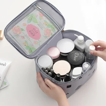 

Cosmetic Bag Women's Make Up Box Neceser Organizer Multifunctional Zipper Makeup Case Pouch Toiletry Kit Large Travel Wash Bag