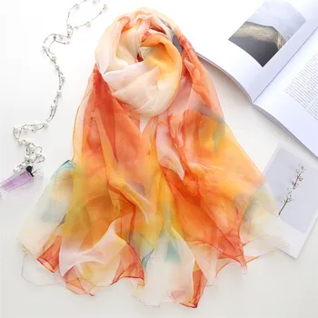 

2020 Female Brand Spring Silk Scarves New Floral Design Long Scarf Shawl Autumn Winter Women Neck Hijab Pashmina Foulard