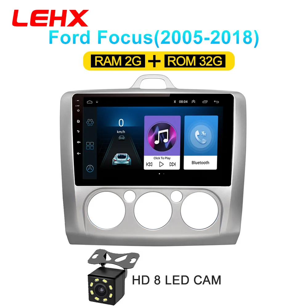 FOCUS-32-CAM LEHX автомобильный Android 8,1 gps навигатор Автомобильный Радио Мультимедиа Видео плеер для ford focus 2 3 2006-2011 хэтчбек No 2 din dvd - Цвет: FOCUS-32-CAM