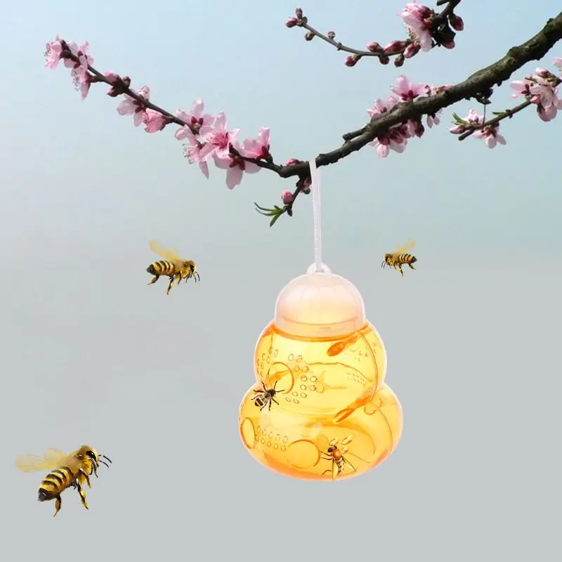 Нетоксичная пластиковая ловушка для ОС форма тыквы бутылка Bumblebee ловушка антипробивная без химических веществ ловушка для пчел для садовых принадлежностей 449E