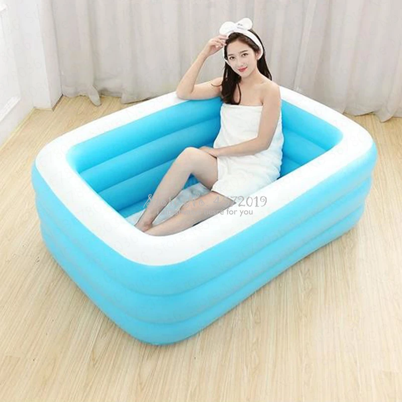 Длинная складная надувная ванна для взрослых, толстая пластиковая Ванна, бочка для душа, бытовая Паровая надувная ванна, Детская ванна для ног