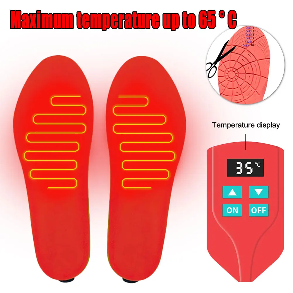 

NEW Heated Insoles with Wireless Remote Control Battery Powered for Men and Women Winter Thermal Heating Insoles EUR Size 35-46