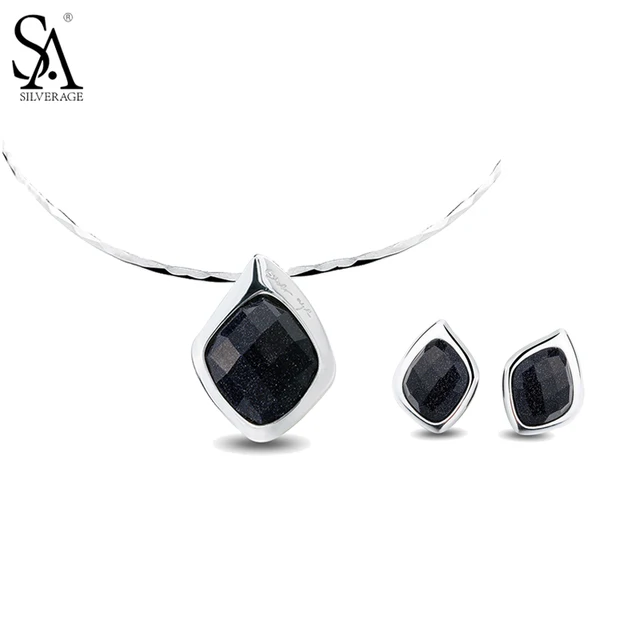  US $31.79 Sterling Silver Jewelry Women Choker Pendant Necklaces Earrings 