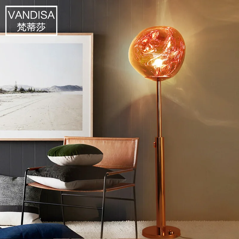 Современный светодиодный Напольная Лампа в скандинавском стиле, спальня, домашний деко, стоящее освещение, гостиная, светильники, креативное стекло, вертикальные светильники