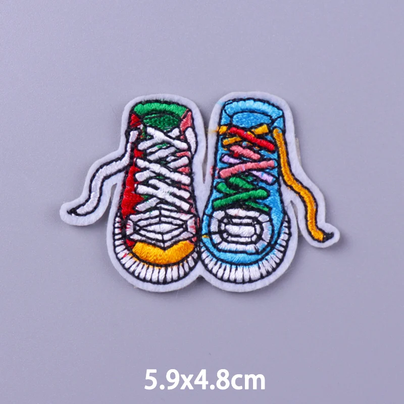 Cute Cartoon Rainbow Dinosaur Embroidery Patch Hippie Letters Animal Clothing Thermoadhesive Patches Cheap Badges DIY Applique 