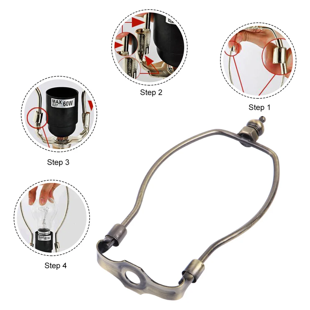 1Pc  Lampshades Alloy Plating Horn Frame Lampshade Bracket Lamp Lighting Lamp Horn Frame Lampshade Bracket (7.87 Inch Bronze)