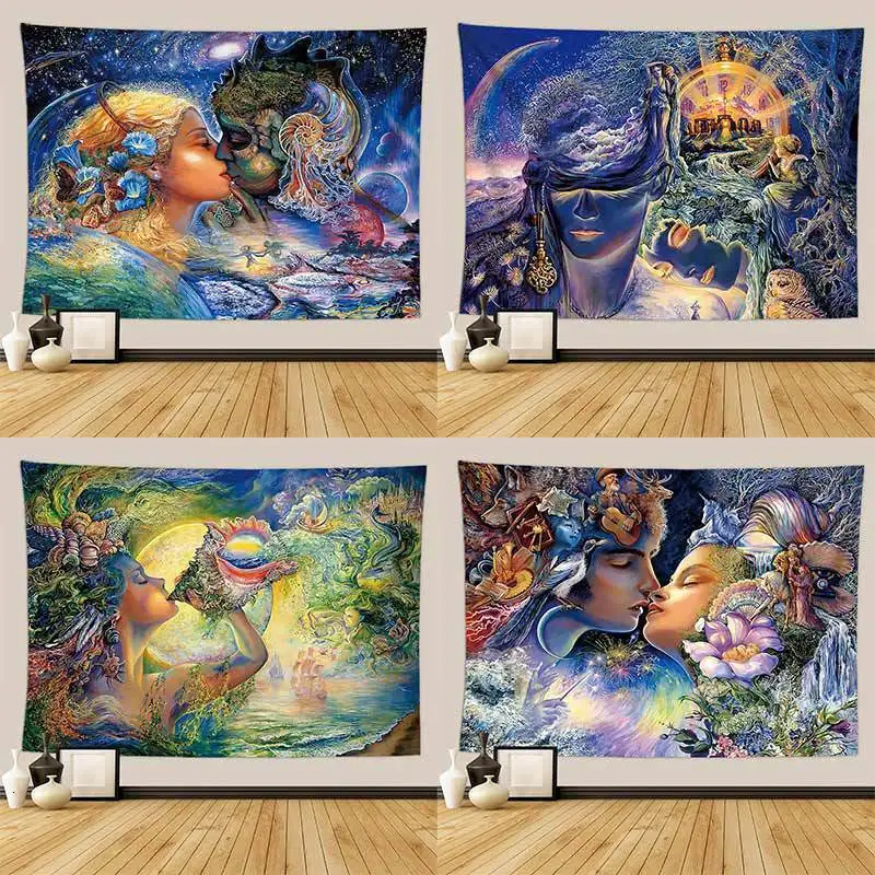 Психоделический гобелен скандинавский мифологический макраме Tapiz Pared Tela Mandalas Para La Pared Gobelin спальный коврик для йоги богемный