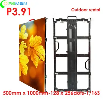 

4Pcs/lot digital number led display board 128*256 pixels 500*1000mm cabinet outdoor video wall led display screen P3.91
