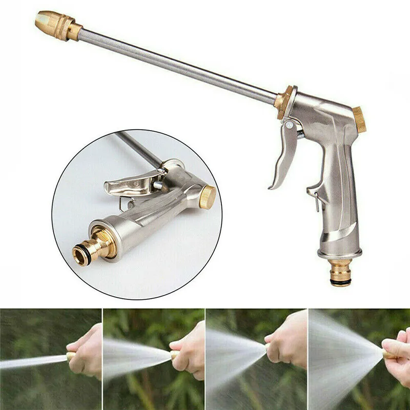 

High Pressure Water Spray Gun Metal Brass Nozzle Garden Hose Pipe Lawn Car Wash Gun Washer Water Jet Garden House Cleaning Tool