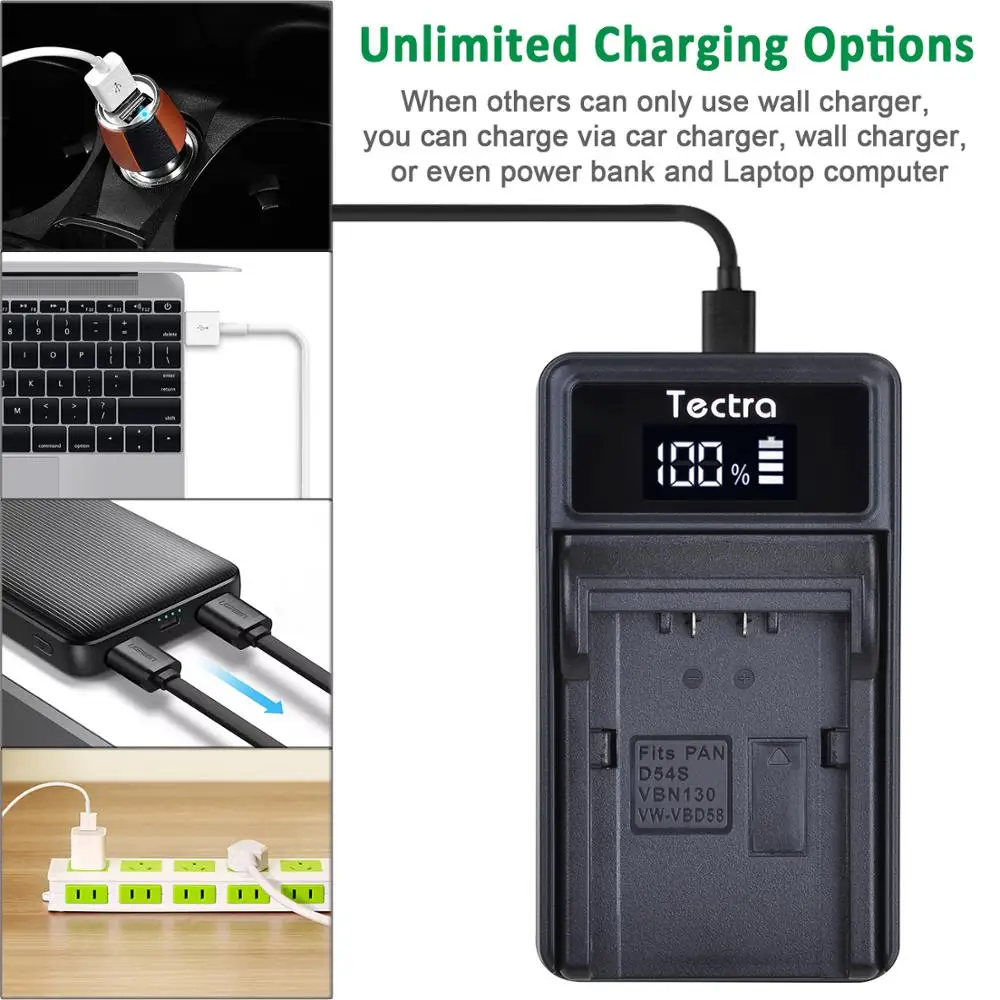 5600mAh Battery/LED Charger for Panasonic Cameras