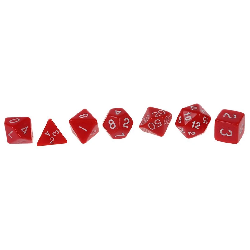 14 шт. игральные кости D4-D20 для игр Подземелья и Драконы RPG Подземелья и Драконы D& D, 7 шт. черный и 7 шт. красный