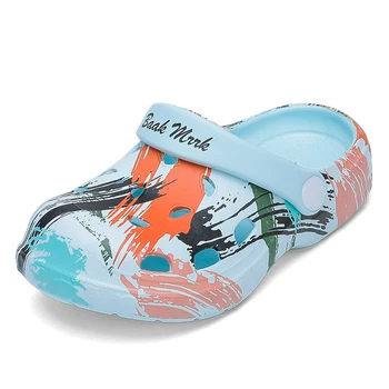 

Kids Sandals Crocks Summer Hole Shoes Crok Rubber Clogs EVA Unisex Garden Shoes Blue Crocse Beach Flat Children Sandals Slippers