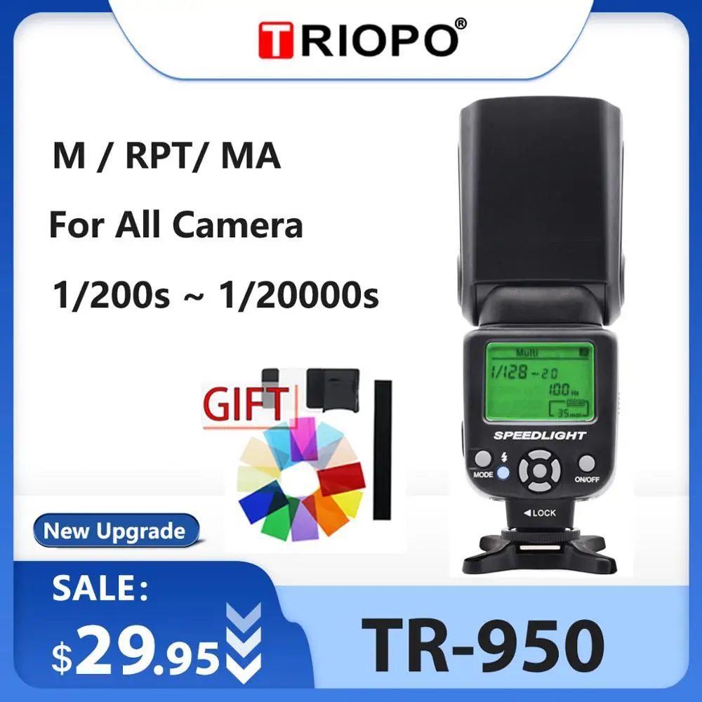 Универсальный светильник-вспышка Triopo TR-950 Speedlite для Fujifilm Olympus Nikon Canon 650D 550D 450D 1100D 60D 7D 5D DSLR камер