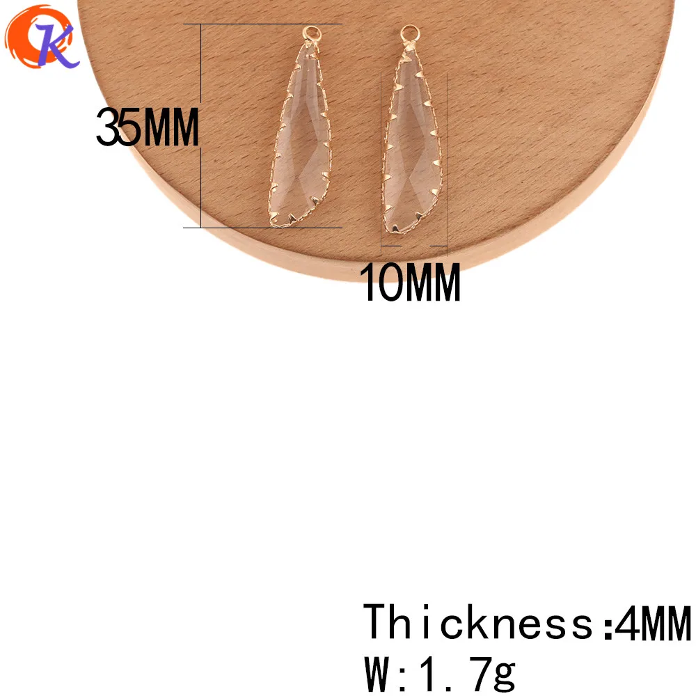 Cordial Design 40Pcs Jewelry Accessories/Pendant/Hand Made/DIY Making/Earrings Connectors/Crystal Charms/Earring Findings - Цвет: 10X35MM