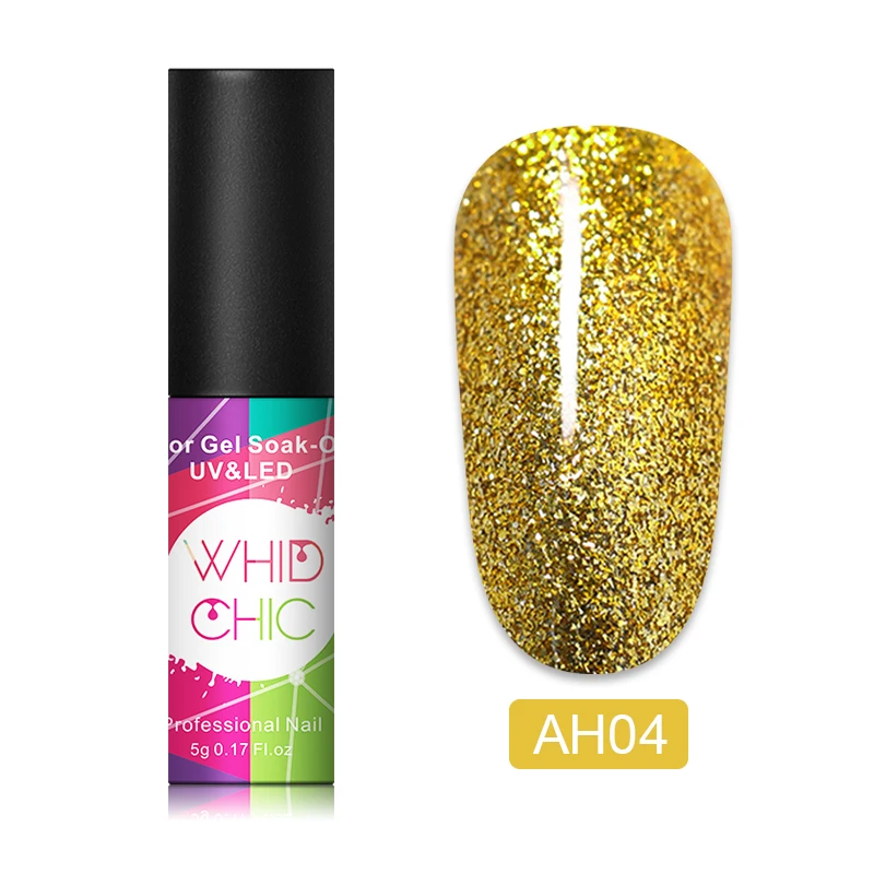 WHID CHIC 1 бутылка 5 мл УФ-гель для ногтей осенняя и зимняя серия розовый зеленый цветной долговечный гель лак для ногтей - Цвет: AH04