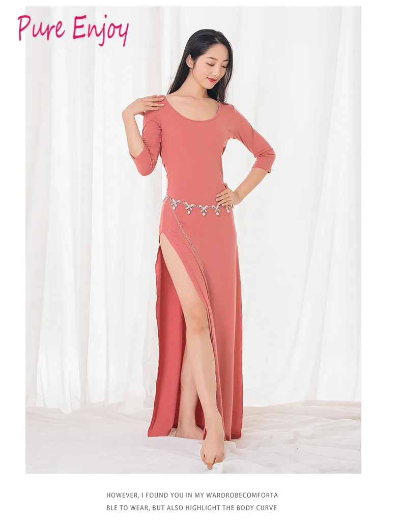 Розовый Платье для танца живота Lady Maste Девушки Одежда для танцев живота Восточные танцы Платье для танцовщиц Модные платья - Цвет: Розовый