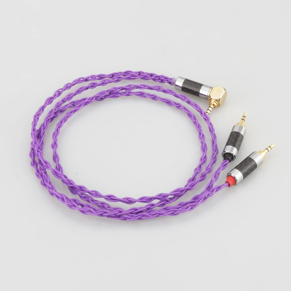 Audiocrast 7N Silver Plated Replacement Headphones Cable Audio Upgrade Cable right angle 2 5mm TRRS to 2 2 5MM