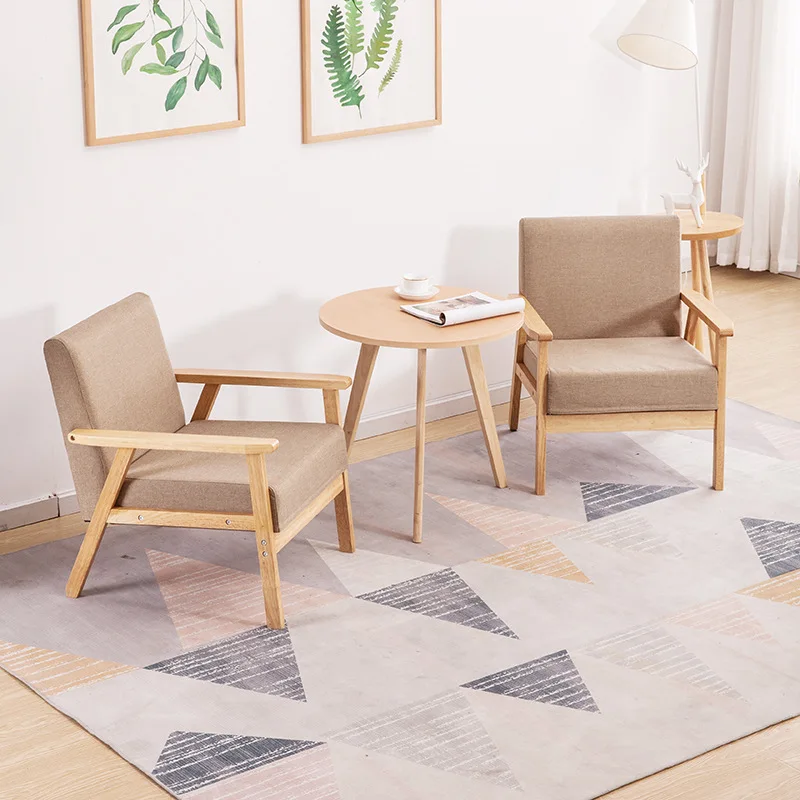 Solid wood Sofa Chair Café Sofa bedroom living room balcony lazy chair leisure fabric home sofa leisure sofa Solid wood Sofa Chair Café Sofa bedroom living room balcony lazy chair leisure fabric home sofa leisure sofa