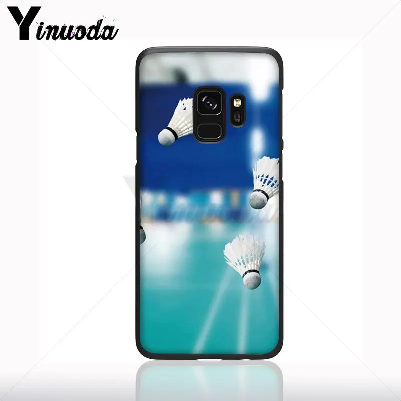 Case untuk Galaxy S9 Olahraga Bulutangkis Hitam Lembut Ponsel Case untuk Samsung Galaxy S10plus S9 S8plus S10e A50 A70 A10 ponsel