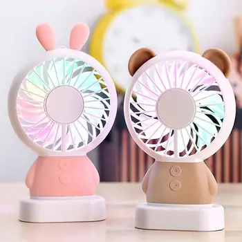 

Coloured Lights Cartoon Handheld Fan Pocket Fan Outdoor Ultrathin Portable Electric Fan