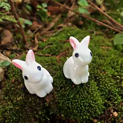 Стоматологическая синтетическая смола ручная роспись мини статуэтки в виде кроликов миниатюрная Статуэтка Модель