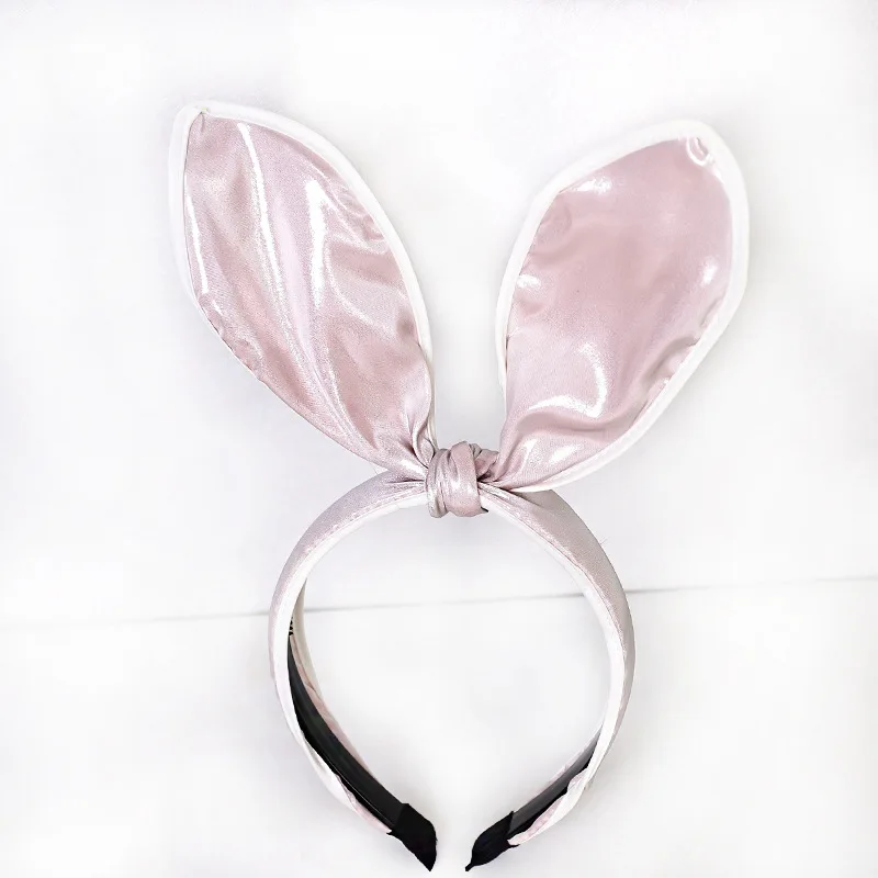 C698 pink Модные женские обручи в горошек с кроличьими ушками, заколки для волос для мытья лица, аксессуары для волос для девочек, повязка на голову - Цвет: C698 pink
