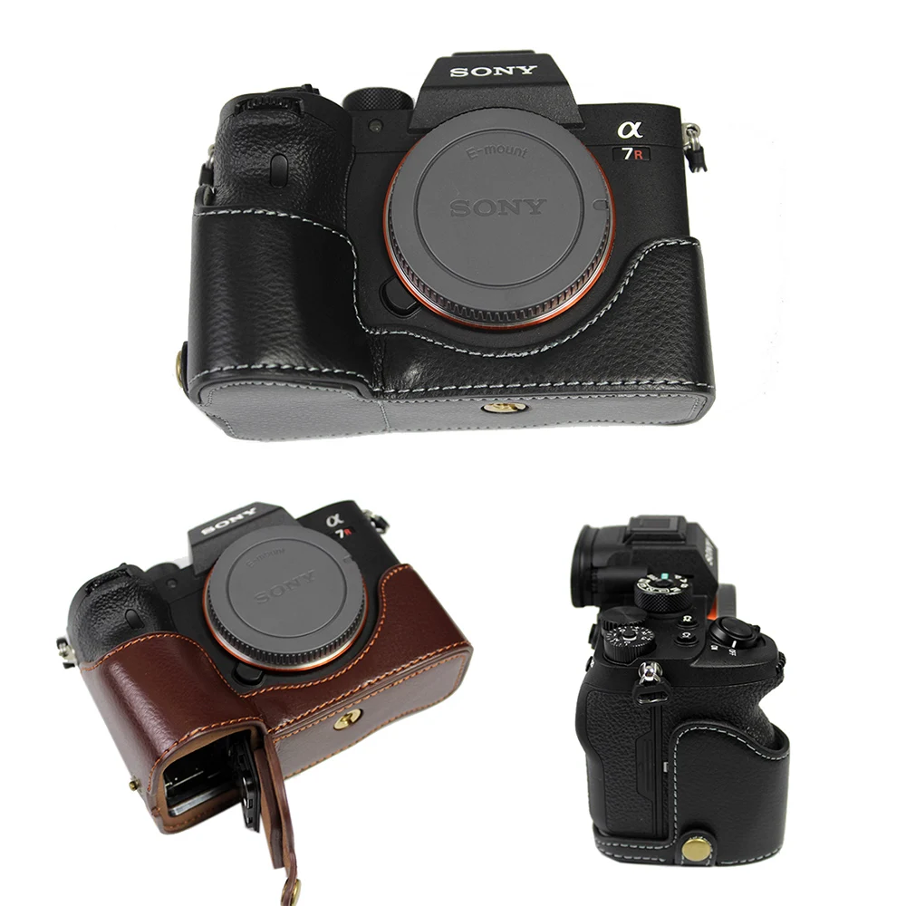 Genuine Leather case Camera bag cover For SONY A7RIV A7RM4 A7R4 A7R IV A9M2 A9II Half Body set With Battery Opening | Электроника