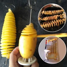 Stainless Steel Potato Slicer Spiral Tornado Spiral Chips Kitchen Tools 23*10cm Home Garden Supplies