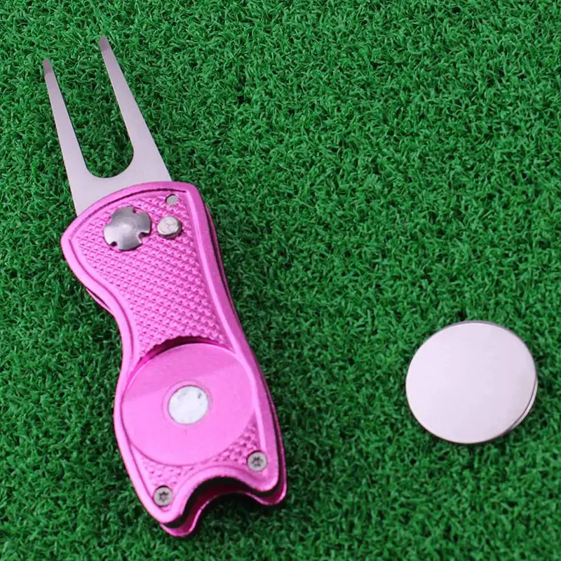 Stainless Stee Golf Greens Fork Pitch Forks Golf Pitchfork Divot Tool Golf Repair Fork Practical