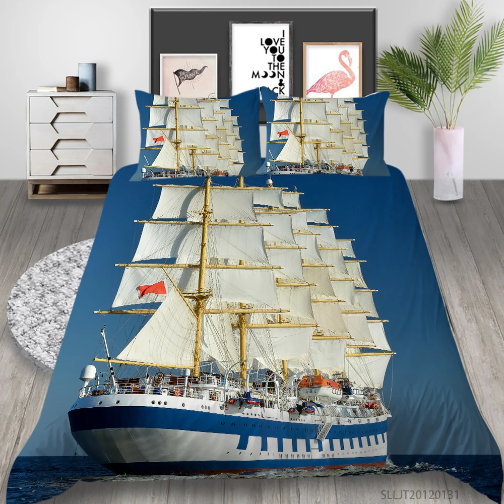 

Home Textile 3D Bedding Set Duvet Cover Set Queen Size Ship Airplane Print 2/3 Pcs Highend Bedclothes Bedroom Decoration