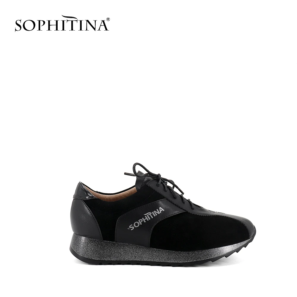 SOPHITINA/Женская обувь на плоской подошве со шнуровкой; модная обувь с острым носком для активного отдыха; Повседневная Удобная женская обувь на плоской подошве; CPC267