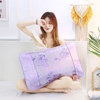 

Summer Mat Couple Married Adult Pillowcase High Quality Comfortable Silk Double Pillowcase Breathable Simple Long Pillowcase