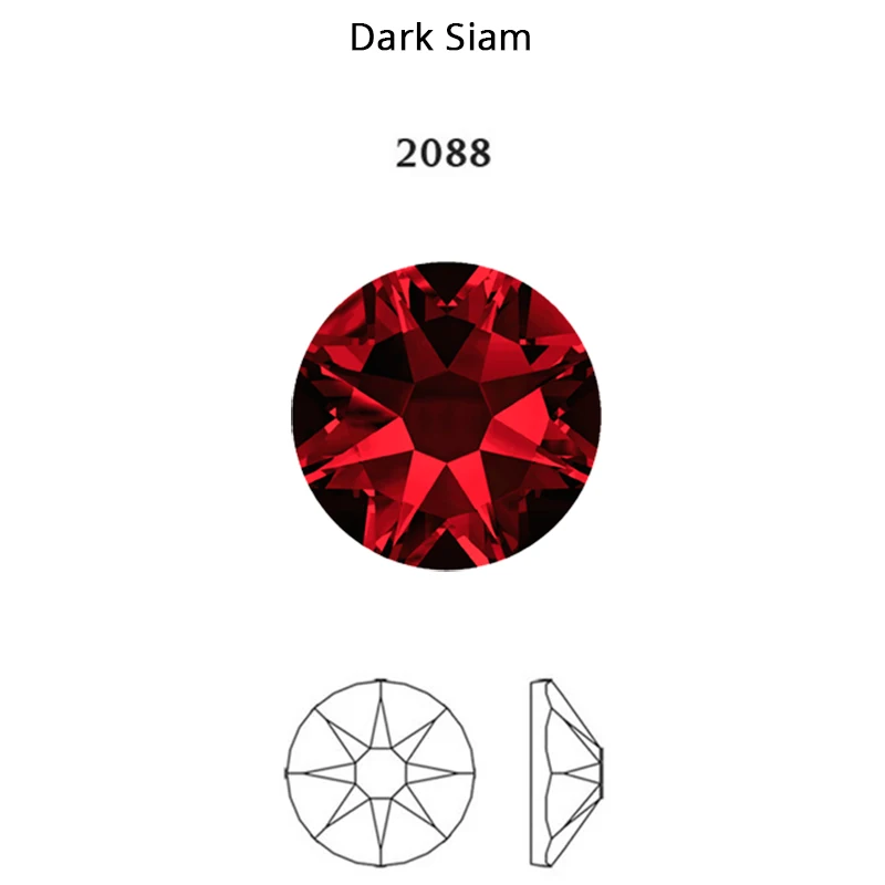 Dark Siam YANRUO/2088 Стразы со стразами, горячая фиксация, стразы, стеклянные камни, кристаллы, свадебные аксессуары для обуви, танцев - Цвет: Dark Siam