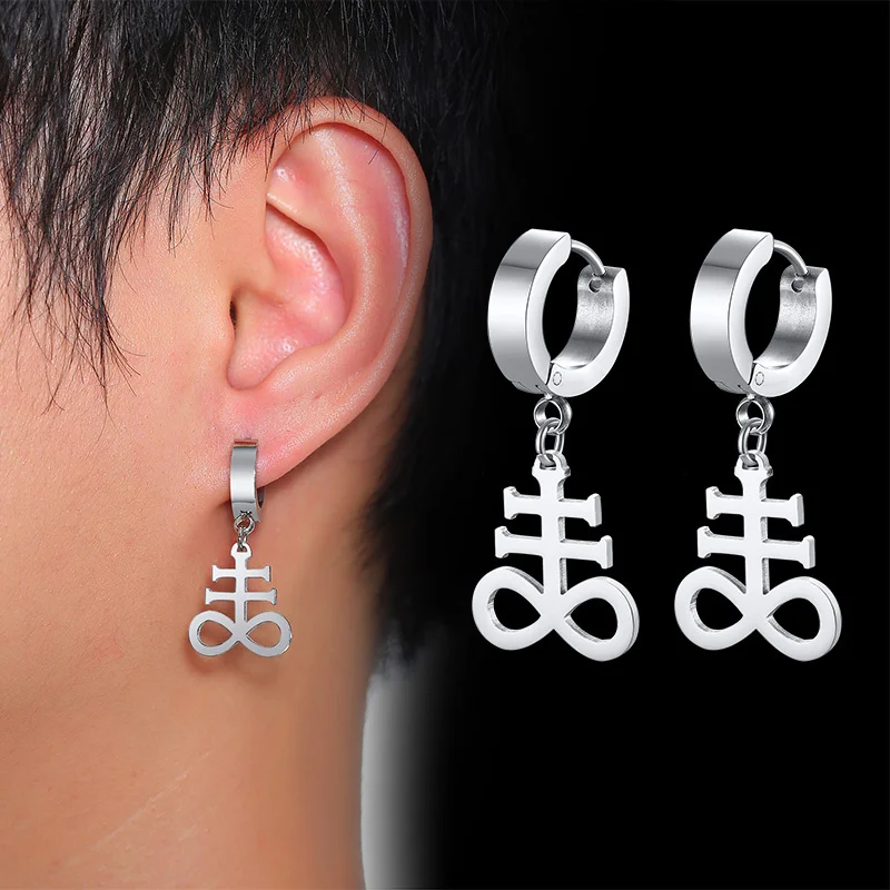 Vnox Mens Satan and Lucifer Earrings for Women Jewelry Anti Allergy Stainless Steel Unisex Ear Gifts | Украшения и аксессуары