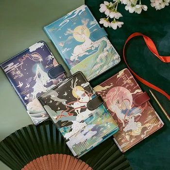 

2021 New Magic Deer Diary A6 PU Leather Notebook 196P Undated DIY Calendar Paper+Monthly Plan+Grid Paper