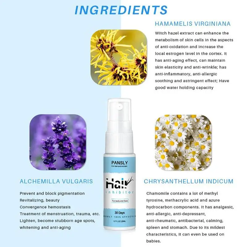 1/3pcs Pansly Spray Painless Hair Removal Inhibitor Serum Depilatory Spray Smooth Face Legs Body Armpit Hair Remover inibidor de