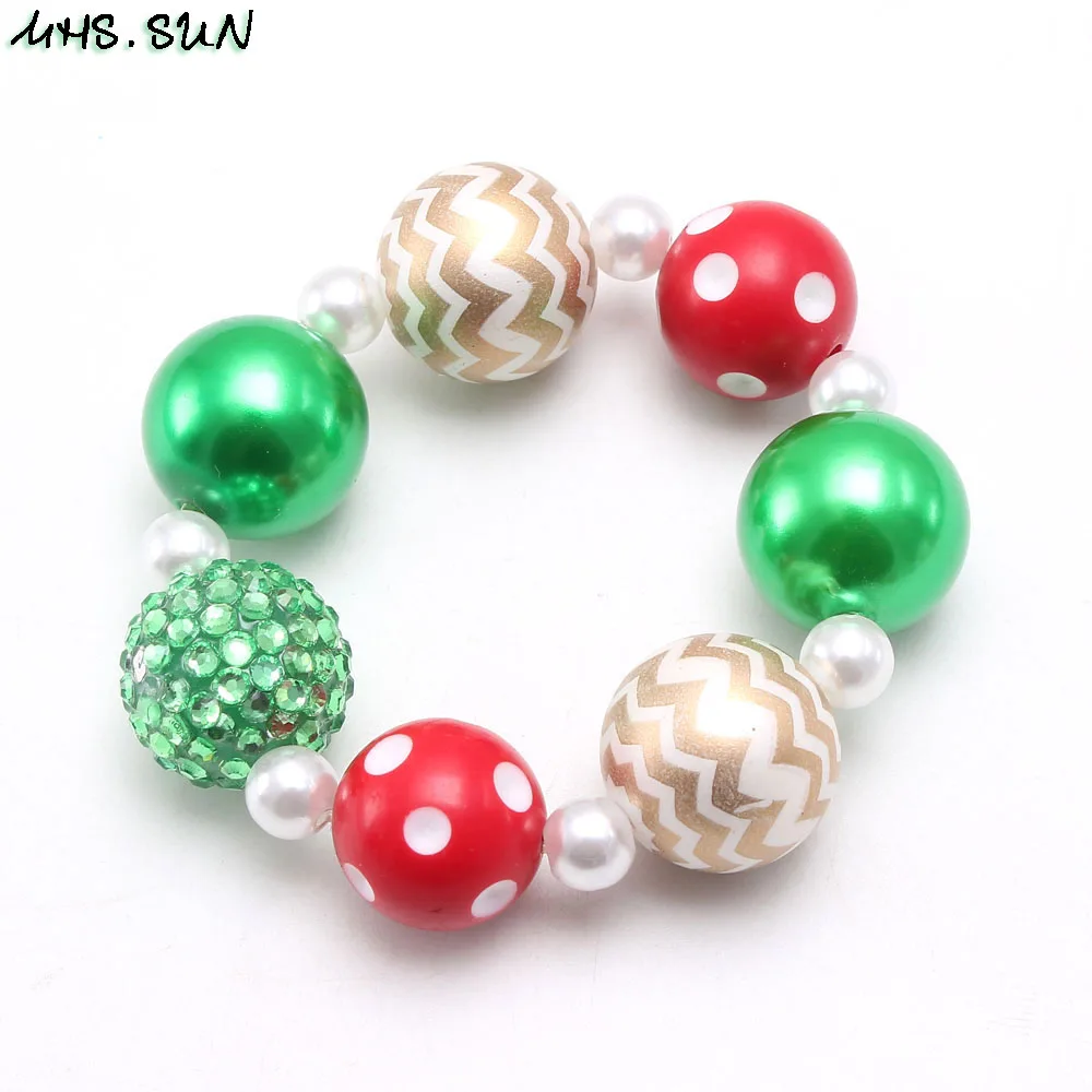 MHS. SUN новые рождественские массивные браслеты с бусинами детские праздничные браслеты с бусинами для девочек массивные ювелирные изделия для подарка 1 шт - Окраска металла: A