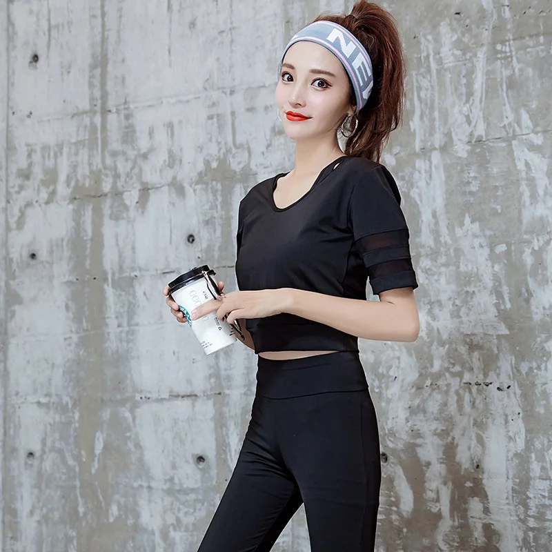 

New Style Yoga Clothes Suit Women's Large Size Three-piece Set Autumn And Winter Sports Fitness Clothing Quick-Dry Gauze Joint S