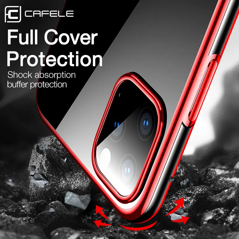 Роскошный чехол Cafele с покрытием для iPhone 11 Pro Max, мягкий прозрачный чехол для телефона из ТПУ для iPhone 11 pro max, ультратонкая задняя крышка