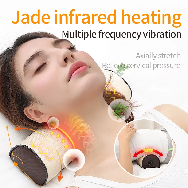 Massage Pillow Vibrator Electric Neck Shoulder Heating Kneading