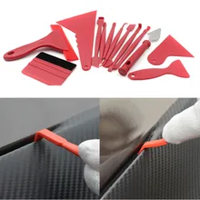 Raclage de raclette, Film d'emballage vinyle autocollant, outil d'emballage, outils en aluminium, pour teinte de fenêtre de voiture, grattoir en Fiber de carbone, 13 pièces