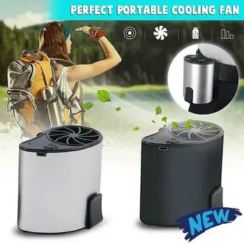 

1PC Portable Mini Mobile Air Conditioning Small Fan Usb Rechargeable Hanging Waist Personal Fan For Travel And Outdoor Camping