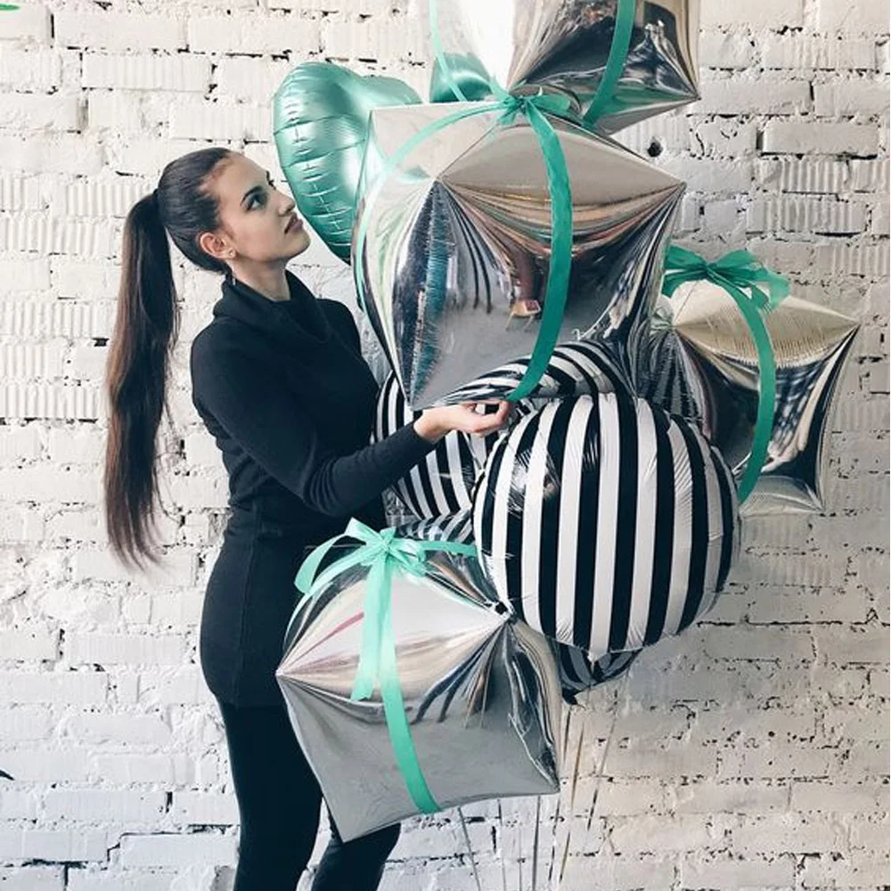 New 4D Square Balloon Adults Happy Birthday Party Decor Kids Ballon Boy Girl Baloon Wedding Baby Shower Balon | Дом и сад